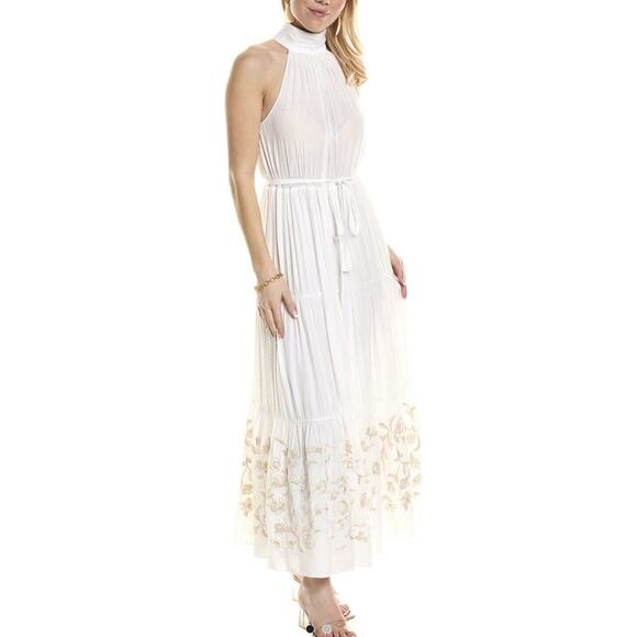 NWOT Ramy Brook Kahlil Maxi Dress‎ XXL Embroidered Hem Beachy Tiered NO BELT - Picture 1 of 12